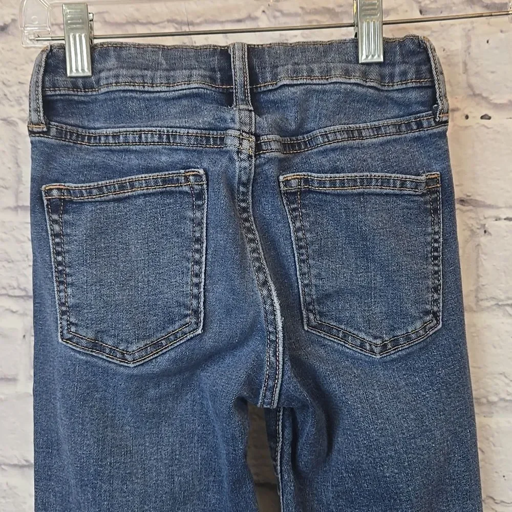 Old Navy Slim 360° Stretch Jeans Boys 10 Woodland Blue Denim Distressed Casual